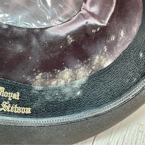 VTG Royal Stetson 60s Fedora Hats Size 7 1/8 Brown Fur Felt Driving Road Hat - Picture 8 of 9